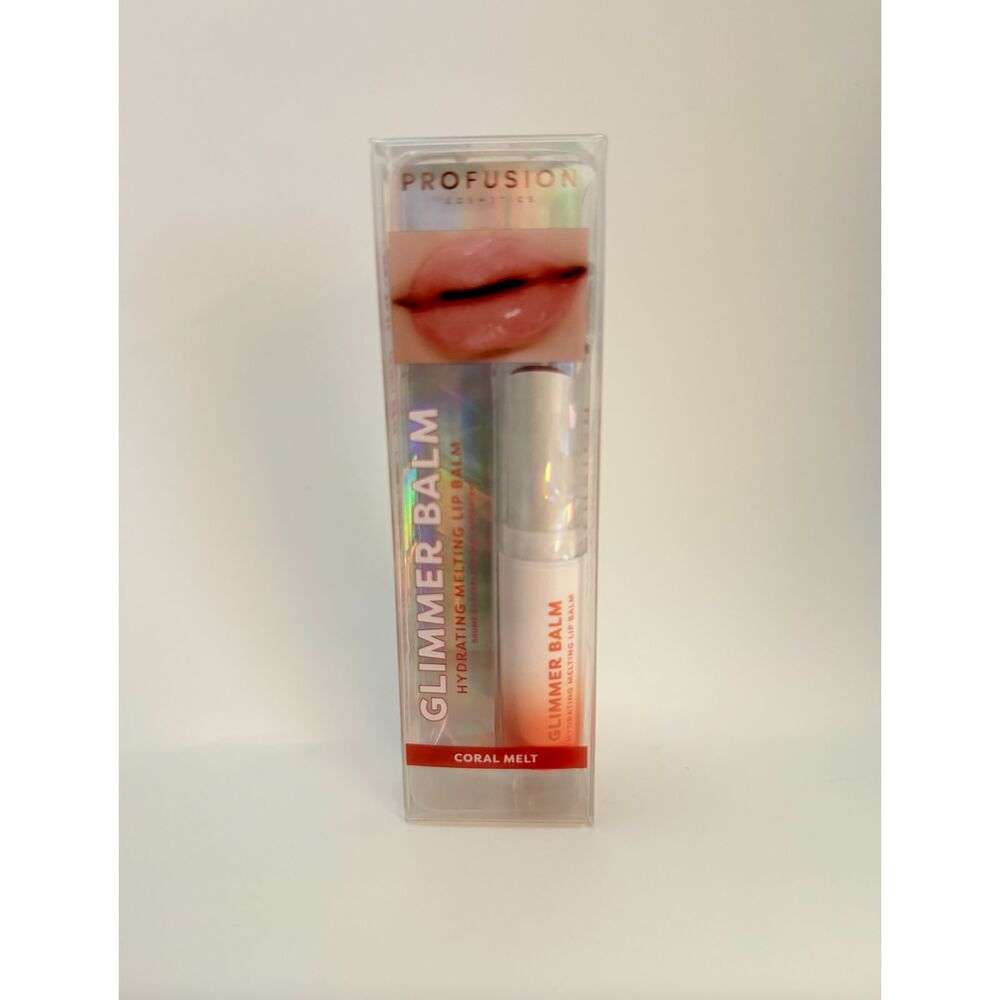 Profusion Glimmer Balm Coral Melt 2.8g NEW Shimmer Lip Balm Makeup